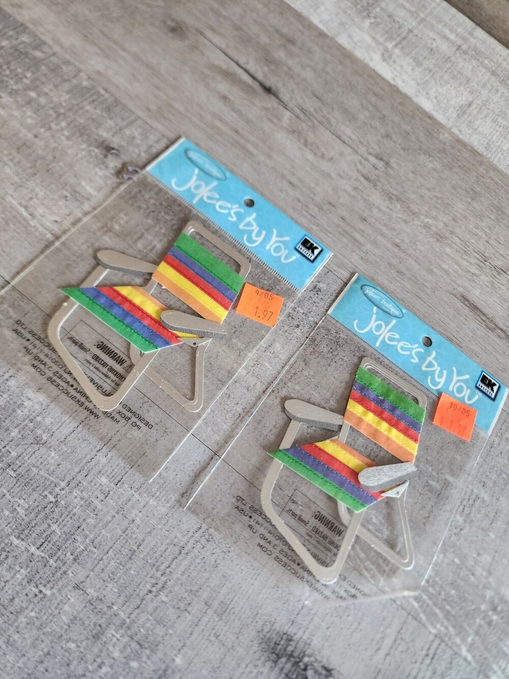 RARE Jolees Rainbow Beach Chair Lounge Vacation Ocean Sea Scrapbook Sticker #41